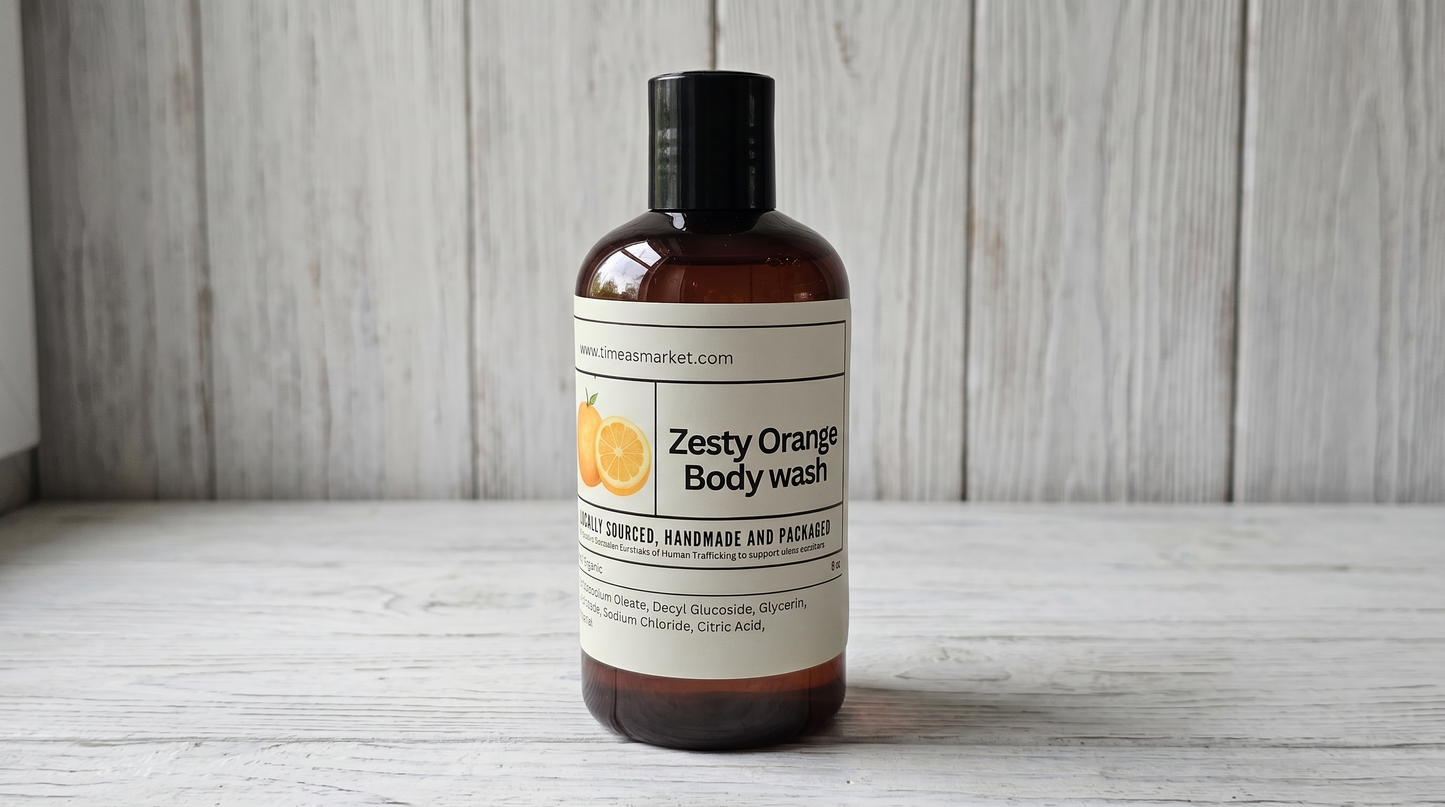 Organic Zesty Orange Body wash - 8 oz